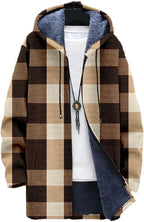 Oversized Full Zip Hoodie for Men Sherpa Fleece Lined Jacket with Hood Soft Warm Winter Coat with Pockets
