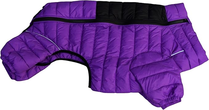 PetsPal Dog Warm Jacket, Waterproof Zippered Adjustable Outdoor Snow Jacket, Reflective & Windproof - Purple, S - Small/Medium/Large Dogs
