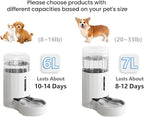 CZPET Automatic 7L Dog and Cat Water Dispenser with Stainless Steel Bowl Gravity Waterer,100% BPA-Free,Large Capacity and Drinking Area Noise-Free for Pets