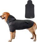 Basic Dog Hoodie Sweatshirts, Pet Clothes Hoodies Sweater with Hat and Leash Hole, Soft Cotton Outfit Coat for Large Medium Small Dogs, Dark Grey (X-Large)