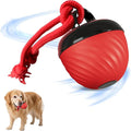 Interactive Dog Toys Ball, 2025 Smart Pet Puppy Ball with Ropes for Indoor Dogs, Path Electric Automatic Moving and Rolling Dogs Toy for Small Medium Large Dogs Daily Training (Red)