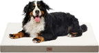 Orthopedic Dog Crate Bed for Extra Large Dogs, XXL Waterproof Comfort Pet Bed with Egg Crate Foam 47x29 Inch, Removable Oxford Cooling Cover, Khaki White