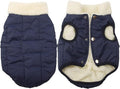 Fleece Lined Warm Dog Jacket for Puppy Winter Cold Weather,Soft Windproof Small Dog Coat,Blue XS