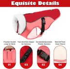 EMUST Dog Jacket Winter, Cozy Windproof Dog Jacket for Cold Weather, Solid Color Pet Vests for Winter for Medium Dogs, New Orange, M