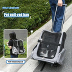 Pet Trolley Bag Cat Dog Travel Bag Portable & Breathable Pet Carrier Backpack - Lightweight Dual-Shoulder Design for Easy Travel with Your Beloved Companion Scalable Pull Rod pet Bag (Red)