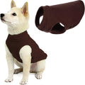 Gooby Stretch Fleece Vest Dog Sweater - Brown, Medium - Warm Pullover Super Stretchy Fleece Dog Jacket for Small to Large Dogs