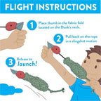 Spunky pup Fly & Fetch Dog Toy - Durable, Floating, Interactive Bungee Launcher for Fetch and Water Play, Rope Duck