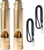 Brass Survival Whistle, 125 dB Loud Emergency Whistle with Lanyard for Hiking, Camping, Pet Training, and Coaching