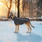 SlowTon Winter Dog Coat, Warm Polar Fleece Lining Doggie Outdoor Jacket with Turtleneck Scarf Reflective Stripe Adjustable Waterproof Windproof Puppy Vest Soft Pet Outfits (XXL,Grey)