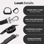 Waterproof Dog Leash with Poop Bag Holder, 5FT/6FT Adjustable Length with 2 Swivel Hooks, Odor-Free & Easy-Clean Dog Lead for Large Medium Small Dogs
