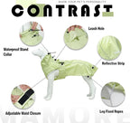 Waterproof Dog Raincoat with Reflective Strip, Adjustable Breathable Rain Coat Jacket with Leash Hole for Dogs (Light Green, Small)