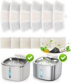 6pcs Replacement Filters for PW03 3.5L Stainless Steel Cat Water Fountain(for Fountain in Model PW03)
