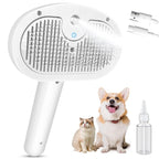 Steam Brush for Cats,4 in 1 Cat Steam Brush,Self-Cleaning Slicker Brushes for Dogs,Pet Spary Hair Removal Comb for Grooming Massage,Recharegable Cat Dog Hair Remover for Long&Short Haired Dogs White