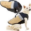 Gooby Bomber Vest Lift Dog Harness - Tan, Large - Padded Support Harness with Lift Handle for Large Dogs
