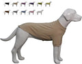 Lovelonglong Ribbed Dog T-Shirt Cotton Knitted Dog Sweaters for All Season Pet T-Shirts for Large Medium Small Dogs Beige L