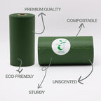 100% Certified Biodegradable Poop Bags - ASTM D6400 & OK Compost Approved, 120 Count (8 Rolls) - Leak-Proof, Extra Thick, Unscented, Plant-Based Doggy Poop Bags for Large & Small Dogs