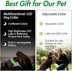 YFbrite Ultra Light Adjustable LED Dog Collar, Light up Dog Collars Rechargeable Glowing in The Dark Collars Visiblity & Safety for Small, Medium, Large Dogs (Green, X-Large)