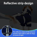 MIGOHI Dog Coat with Harness Built in, 2-in-1 Windproof Dog Jacket, Thermal Fleece Lined Coat with Reflective Strips for Medium Dogs, Zip Up Closure, French Bulldog, Navy Blue, M