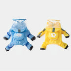 Full Coverage Small Dog Raincoat, Waterproof with Four-Leg Protection, Ideal for Teddy Bears, Includes Waterproof Mini Backpack (Blue, Small(Suggest Weight 3.3-5.5lb))