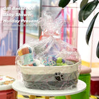 Small Woven Baskets for Organizing Rope Storage Basket with Handle Cute Cotton Basket for Nursery Gift Dog Toy Storage Bins for Toy Organizer Grey-white