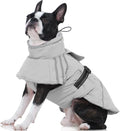 FUAMEY Dog Cold Weather Coats,Dog Winter Jackets for Large Dogs Warm Dogs Coat with Reflective Strips Waterproof Pet Snowsuit Thick Paded Pets Vest for Beagle Corgi Grey L