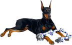 4Knines Dog Rope Toy with 5 Knots – 36-Inch Heavy-Duty Tug for Medium & Large Breeds – Durable Cotton for Chewing, Fetch, and Tug-of-War – Interactive Dog Toy for Exercise and Play – Blue