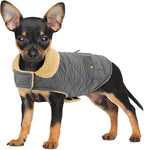 Dog Winter Coat for Medium Dogs, Puppy Plaid Jacket, Pet Coat for Cold Weather, Windproof Warm Dog Jackets, Pet Thickened Outfits Indoor Outdoor, Grey M