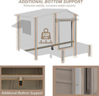 34" L Outdoor Dog House with Porch, Removable Floor, Raised Feet Anti-Chewing Iron Frame – Weatherproof Wooden Dog Kennel for Indoor/Outdoor Use, Ideal for Small to Medium Dogs