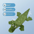 Best Pet Supplies Squeaky Dog Toys with Soft Durable Fabric for Small, Medium and Large Pets Interactive Toy for Indoor Play, Supports Active Biting and Play - Alligator, Small