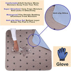 SincoPet Washable Dog Pee Pads with Puppy Grooming Gloves,Puppy Pads,Reusable Pet Training Pads,Large Dog Pee Pad,Waterproof Pet pads for dog Bed Mat,Super Absorbing Whelping Pads, Brown