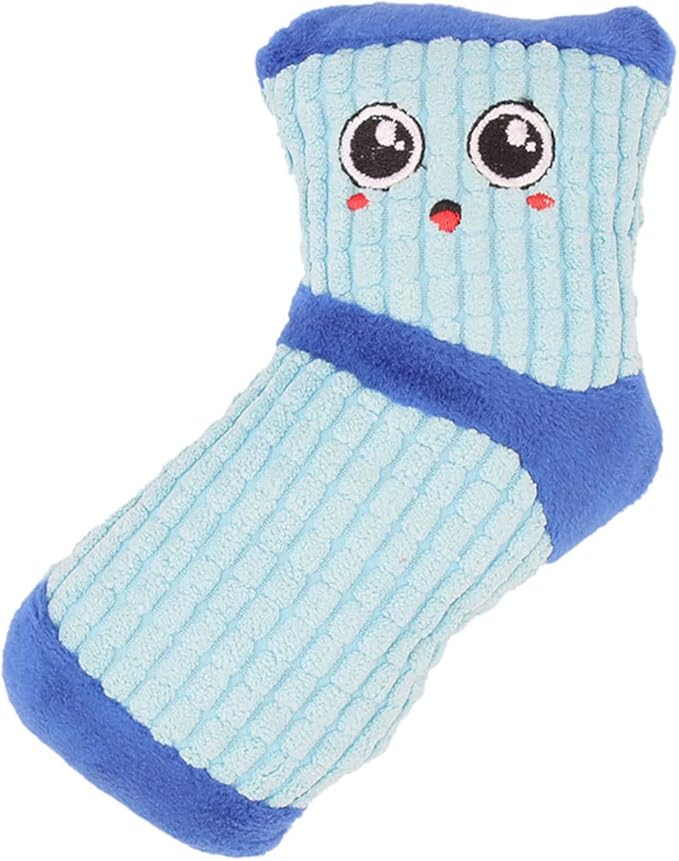 Squeaky Dog Toy, Plush, Blue - Funny Dog Chew Toys for Small Medium Dogs, Good for Dental Health