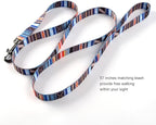 Ihoming Dog Collar and Leash Set for Daily Outdoor Walking Running Training, Splicing Design for Medium Boys Girls Dogs Cats Pets, M-Up to 45LBS