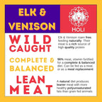 HOLI Freeze Dried Elk and Venison Dog Food Topper - 96% Meat, Wild Caught Free Range - Freeze Dried Dog Food Flavor Enhancer for Picky Dogs – 100% All Natural - 3oz