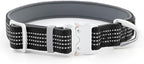 Plutus Pet Reflective Dog Collar with Aviation Aluminum Buckle, Neoprene Padded for Comfort, Lightweight, Heavy Duty Nylon Collar for Puppy Small Medium Large Dogs (Black, S)