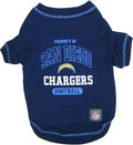 NFL Los Angeles Chargers Dog T-shirt Small. - Licensed Shirt for Pets Team Colored with Team Logos- Premium Stretchable Materials for the comfort of your Dog & Cat