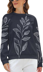Womens Long Sleeve Tops Y2k Japanese Art Print Sweatshirts Fall Pullover for Women Crewneck Vintage Shirts Boho Tops