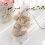 Cat Bunny Ears Costume Cute Dog Kitten Hoodies Sweater Rabbit Ears Puppy Pet Apparel (X-Large,Beige)