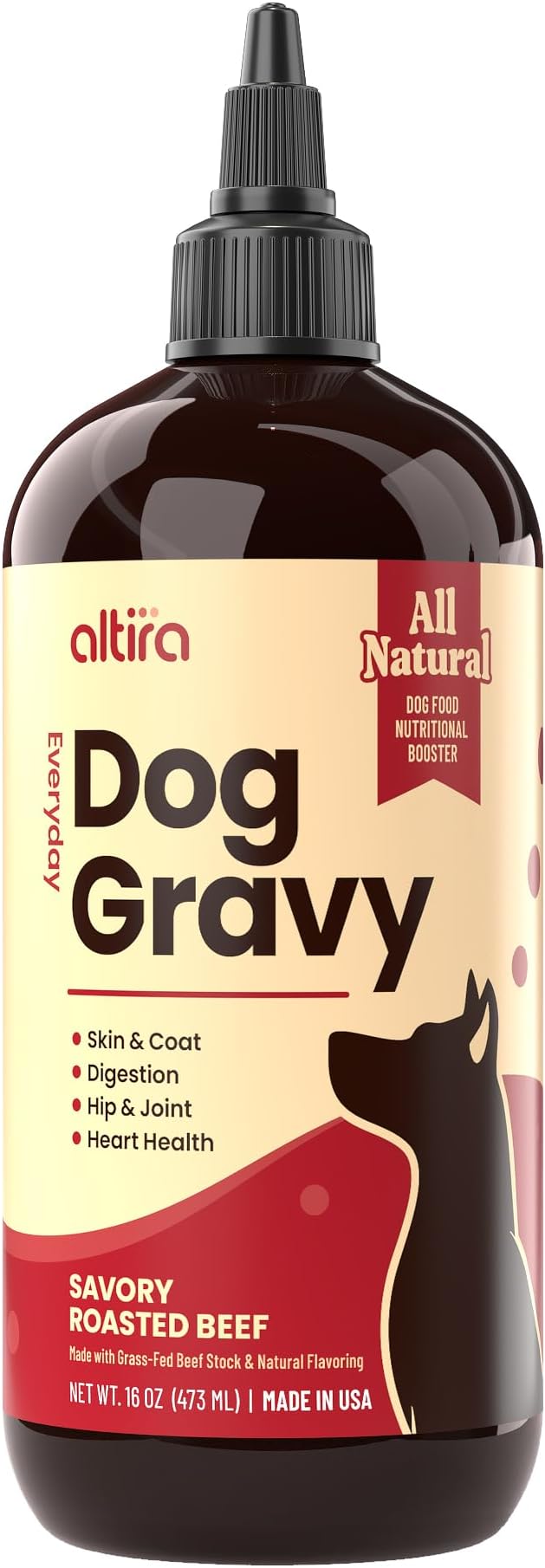 Everyday Dog Gravy Beef - Premium Wet Dog Food Gravy Toppers for Dry Food – Tasty & Nutritious with Essential Vitamins and Supplements – Hip and Joint Supplement