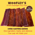 Woofley's - Esophagus Jerky (30 Count) - Gullet Sticks for Dogs - Safe, All-Natural Dog Chews - Promotes Dental Health