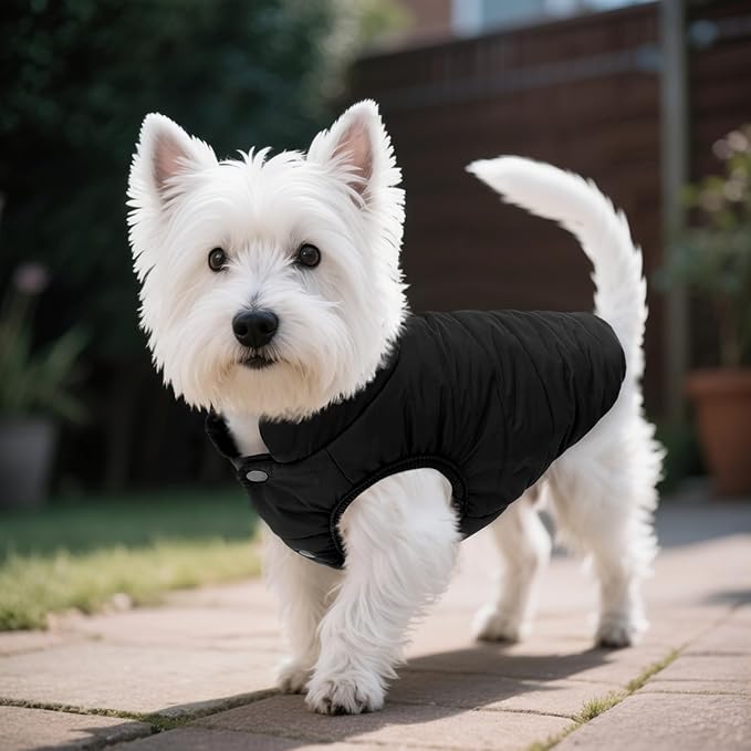 ASENKU Windproof Dog Winter Coat Waterproof Fleece Jacket Cold Weather Pet Apparel for Small Medium Large Dogs (Black, 3XL)