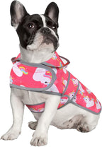 HDE Dog Raincoat with Clear Hood Rain Jacket Poncho for Small Medium Large Dogs Unicorn Ducks Pink - M