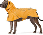 Reflective Dog Raincoat, Windproof & Waterproof Dog Rain Jacket, Adjustable Hooded Pet Poncho with Leash Hole for Small, Medium, Large Dogs(S-2XL) (Yellow, XX-Large)