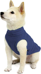 Gooby Stretch Fleece Vest Dog Sweater - Indigo Blue, Small - Warm Pullover Super Stretchy Fleece Dog Jacket for Small to Large Dogs
