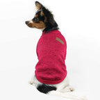 Idepet Pet Dog Classic Knitwear Sweater, Fleece Coat for Small,Medium Dog,Warm Pet Dog Cat Clothes,Soft Puppy Customes (M, WineRed)