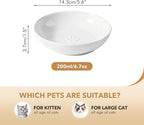 5.7'' Ceramic Wide Whisker Friendly Cat Dishes, Set of 3 Ceramic Cat Bowls, 3 Colors Indoor Kitten Feeding Food& Water Dish to Prevent Whisker Fatigue(3 Pcs)