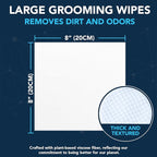 NOVEHA 120PCs Dog Wipes - Odor Eliminating and Cleaning Grooming Wipes for Dog's Paws, Body, and Butt - Perfect for Puppy and Adult Dogs - Plant-Based, Safe, Convenient & Large Unscented Wipes