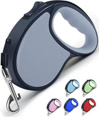 Retractable Dog Leash,[Strong Nylon Tape][One-Handed One Button Lock] for Small Medium Dogs and Cats,16ft Pet Walking Leash with 360°Tangle-Free Design,Anti-Slip Handle,Gift Package (Grey)
