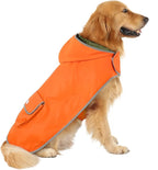 HDE Reversible Dog Raincoat Hooded Slicker Poncho Rain Coat Jacket for Small Medium Large Dogs Camo/Orange - 3XL