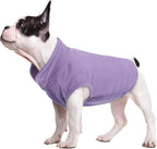 FUAMEY Dog Fleece Vest for Medium Dogs,Warm Stretchy Dog Sweatshirts Pullover with Leash Hole Dogs Sweater Soft Pet Turtleneck Cozy Pet Vest Lightweight Sleeveless Purple M