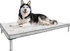 FXW TitanNest Chew-Proof Elevated Dog Bed, Raised Cot for Indoor/Outdoor/Camping Use, Durable & Waterproof Cooling Pet Bed with Exclusive Cover for Medium Dogs, 42.0" L x 27.0" W x 5.0" H, Black